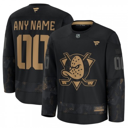 Anaheim Ducks Dresy Personalizované Fanatics Military Appreciation Practice 2024-25 Černá - Pánské